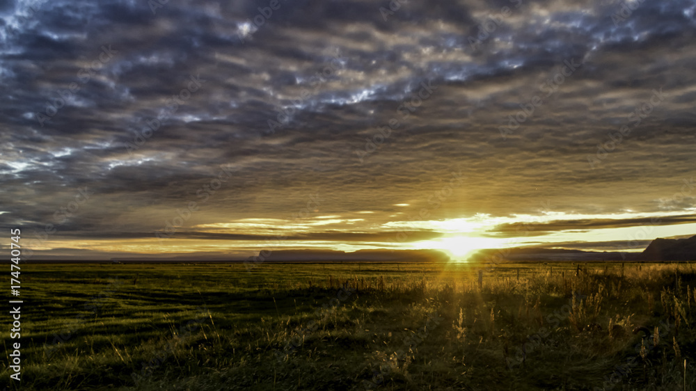 Coucher de soleil Islande