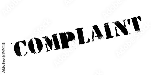 Complaint rubber stamp. Grunge design with dust scratches. Effects can be easily removed for a clean, crisp look. Color is easily changed.
