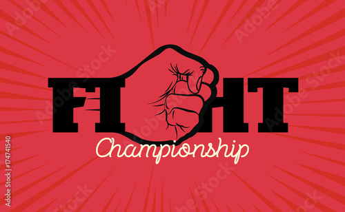 Fight championship logo with hand fist