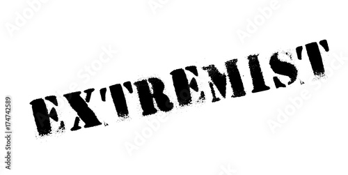Extremist rubber stamp. Grunge design with dust scratches. Effects can be easily removed for a clean, crisp look. Color is easily changed.