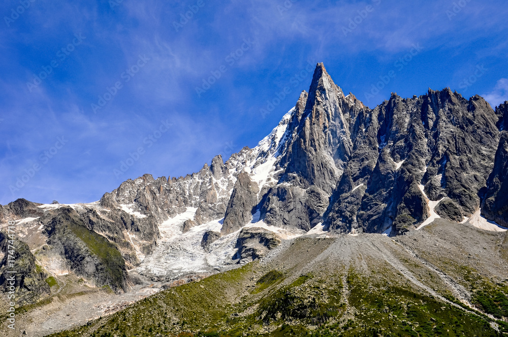 Sea ice. Mont Blanc massif, Chamonix, French Alps