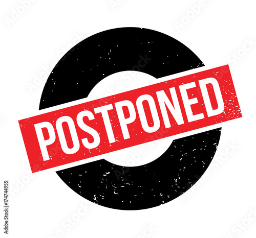 Postponed rubber stamp. Grunge design with dust scratches. Effects can be easily removed for a clean, crisp look. Color is easily changed.