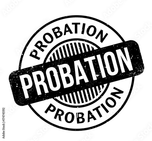 Probation rubber stamp. Grunge design with dust scratches. Effects can be easily removed for a clean, crisp look. Color is easily changed.