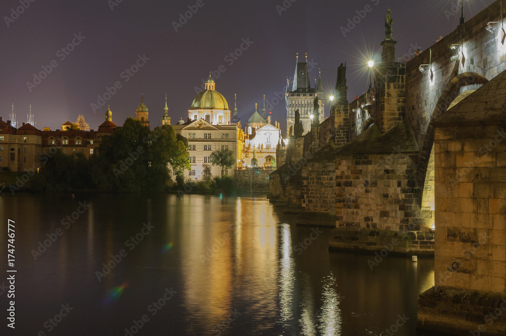 Prague after the sunset. Europe, Czech Republic	