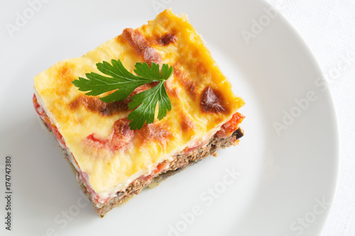 moussaka on a plate