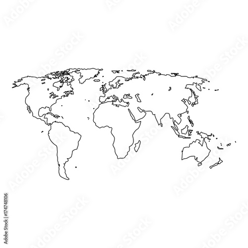 World map it is black icon .