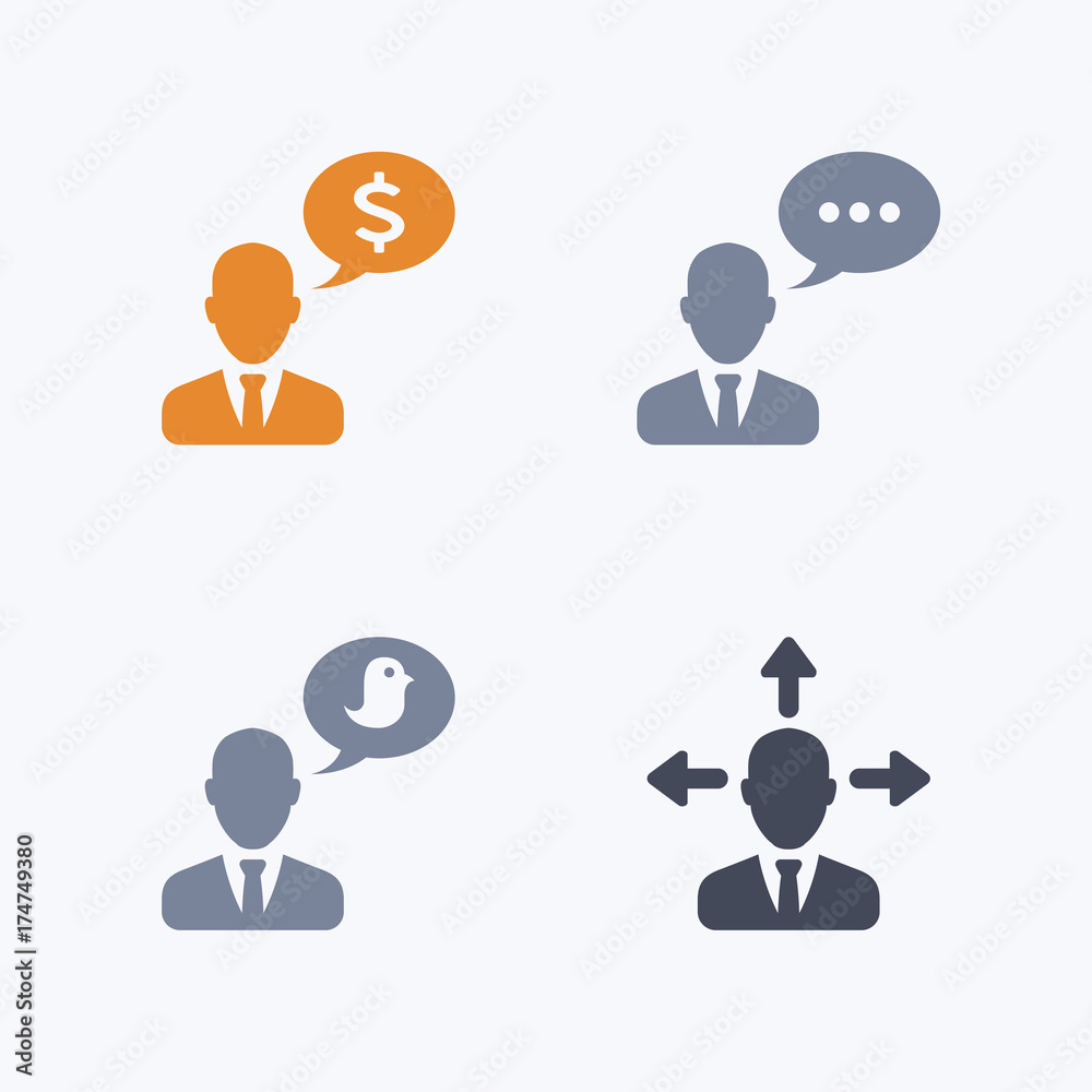 Talking Businessmen - Carbon Icons. A set of 4 professional, pixel-aligned icons designed on a 32 x 32 pixel grid.
