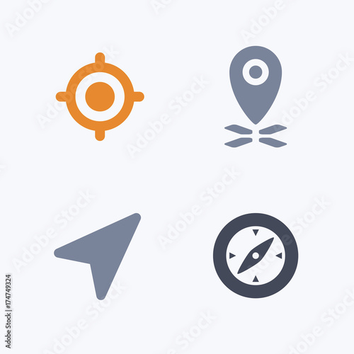 GPS - Carbon Icons. A set of 4 professional, pixel-aligned icons designed on a 32 x 32 pixel grid.
