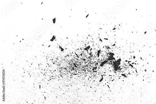 ash isolated on white background, texture top view photo