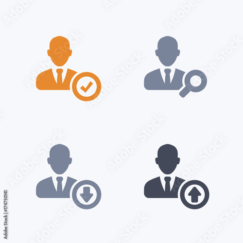 Business Employment - Carbon Icons. A set of 4 professional, pixel-aligned icons designed on a 32 x 32 pixel grid.