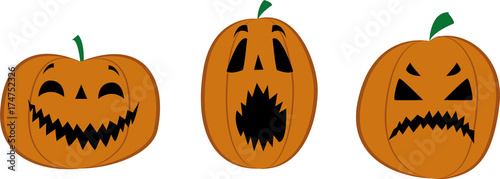 tres calabazas de halloween