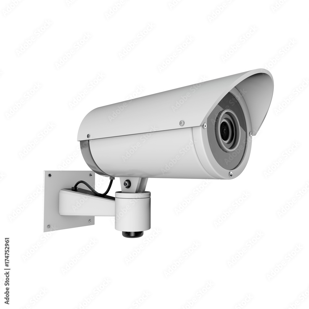 Surveillance CCTV security camera. 3D rendering