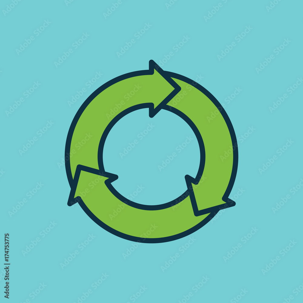 flat color round recycle icon flat color round recycle icon