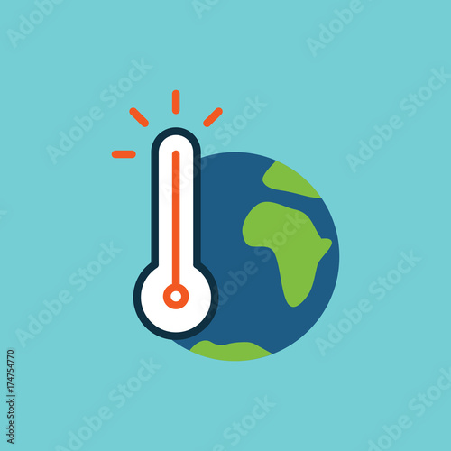 flat color global warming icon