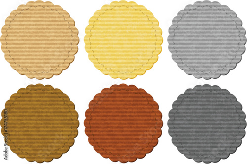 Label templates with round cardboard papers