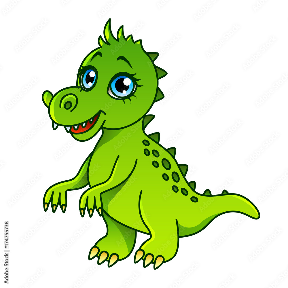 Cartoon dinosaur isolated vector illustration