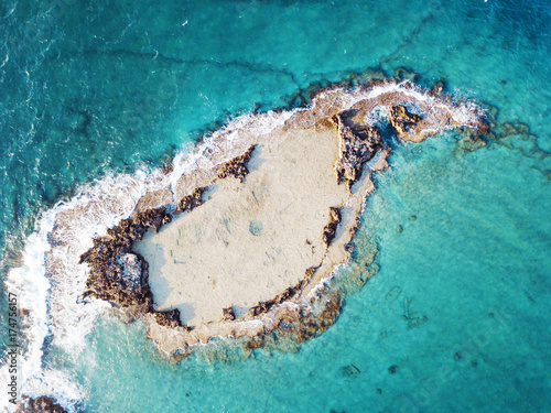 Aerial photo above rock outcrop and reef 
