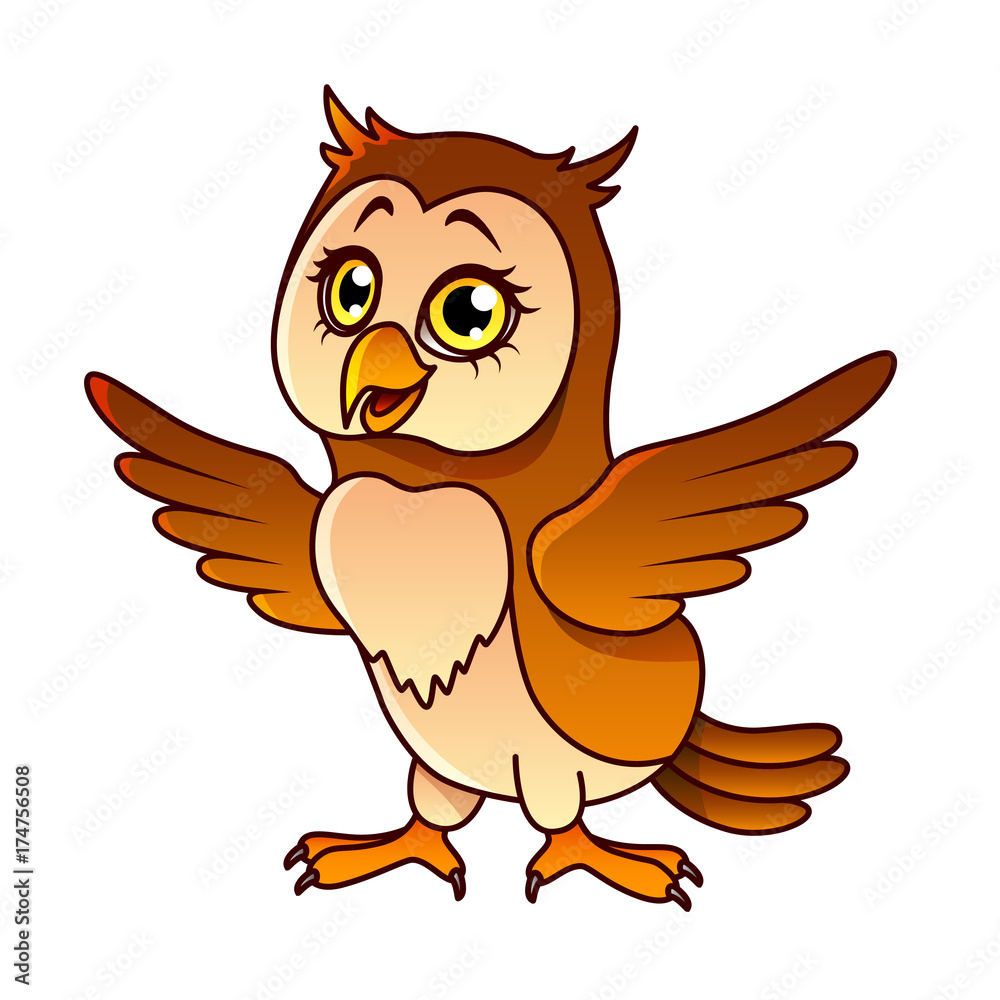 Cartoon owl isolated vector illustration Cartoon owl isolated vector illustration