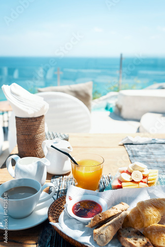 Fresh breakfast on coast