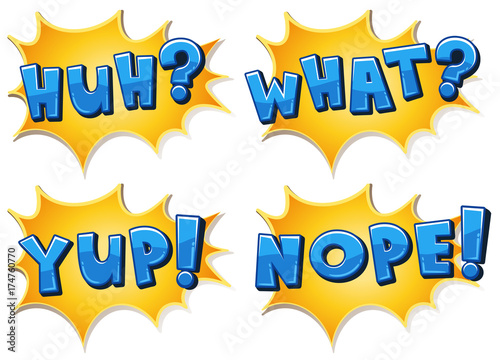 Four word expressions on yellow splash