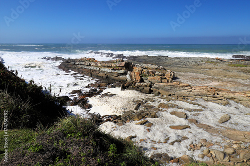 Rocky coast line in Storms River in Tsitsikamma National Park, South Africa
