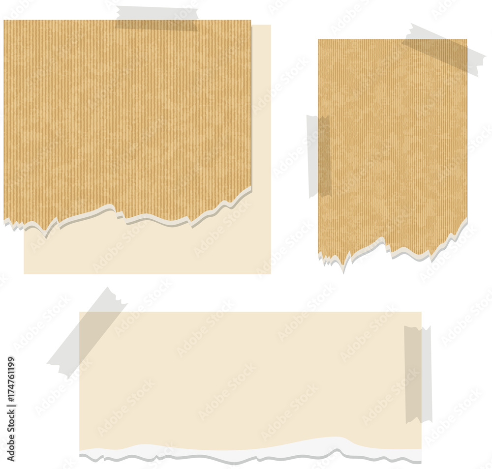 Cardboard papers in three designs