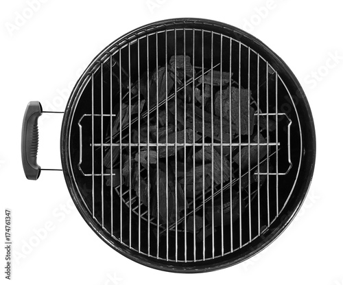Vászonkép Barbecue grill on white background