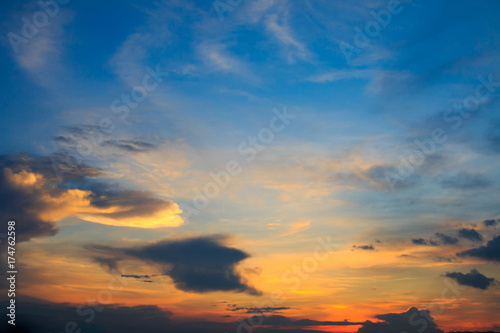 beautiful colorful sky and cloud in twilight time background