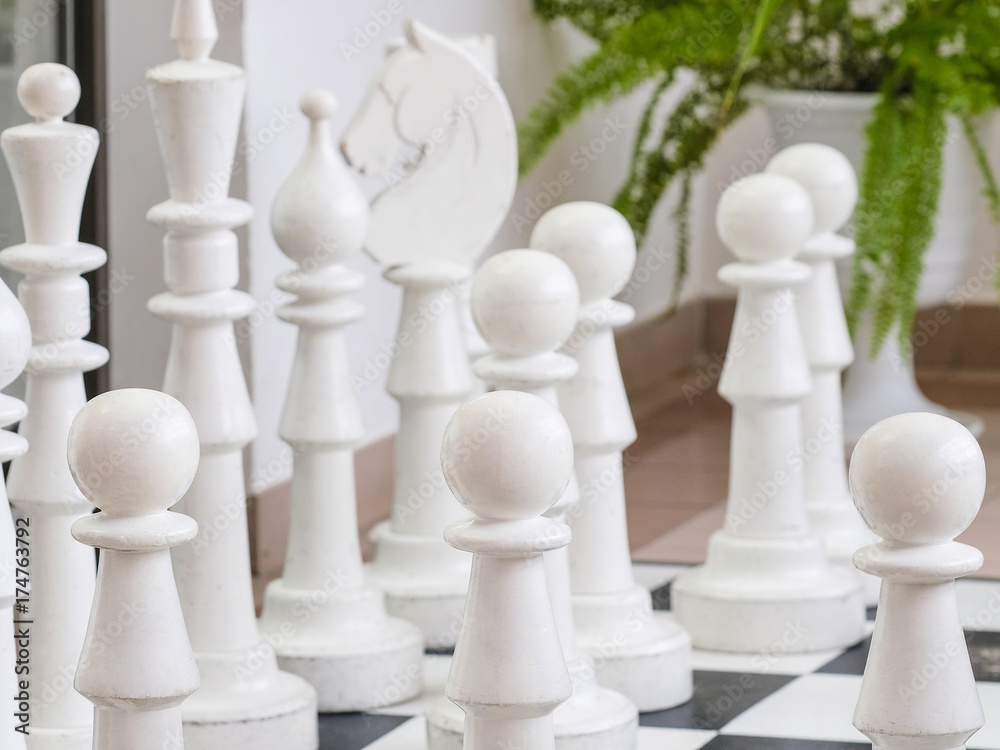 Close up chess pieces