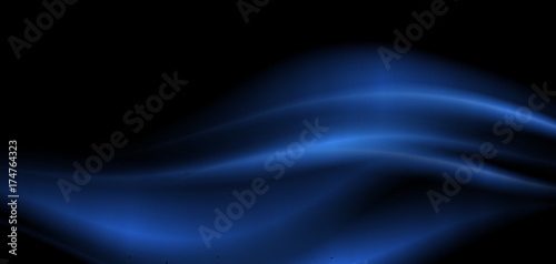 Background design with blue waves on black background