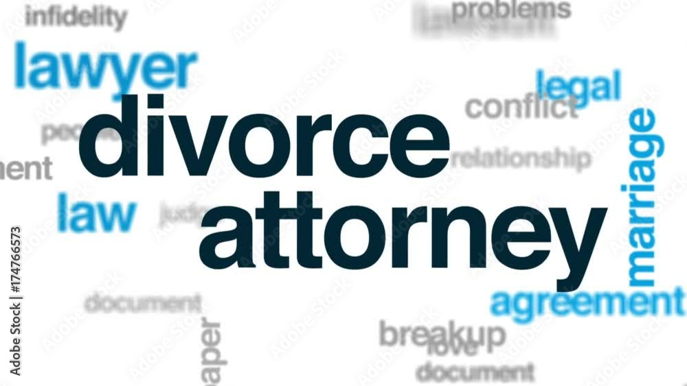 Divorce attorney animated word cloud, text design animation. Divorce attorney animated word cloud, text design animation.