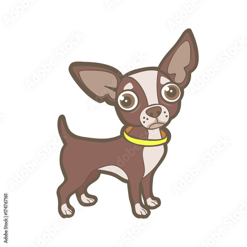 Cute cartoon toy terrier  isolated on white  small dog vector illustration