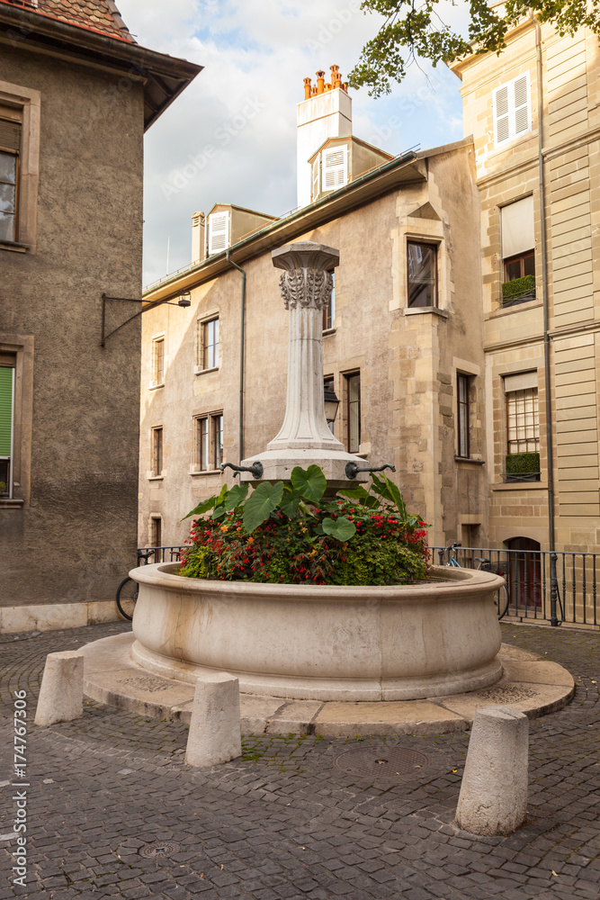Street fountain Geneva
