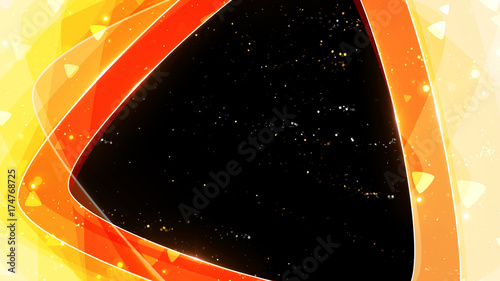 Orange Triangle and Glitter Particles Background