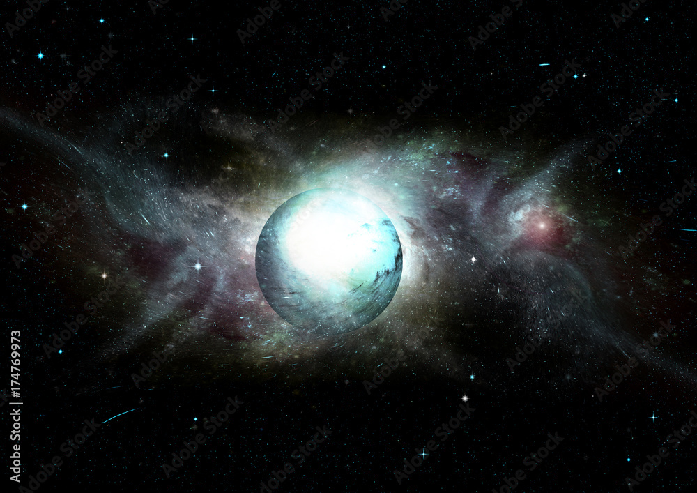 Obraz premium Stars, dust and gas nebula in a far galaxy