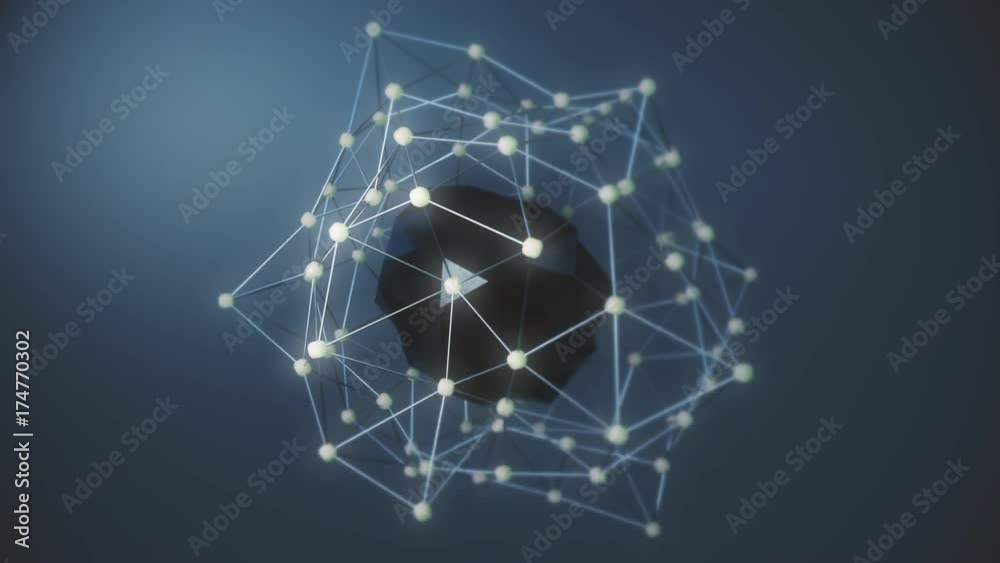 Video Stock Polygonal abstract loop of a molecular structure. 4K UHD