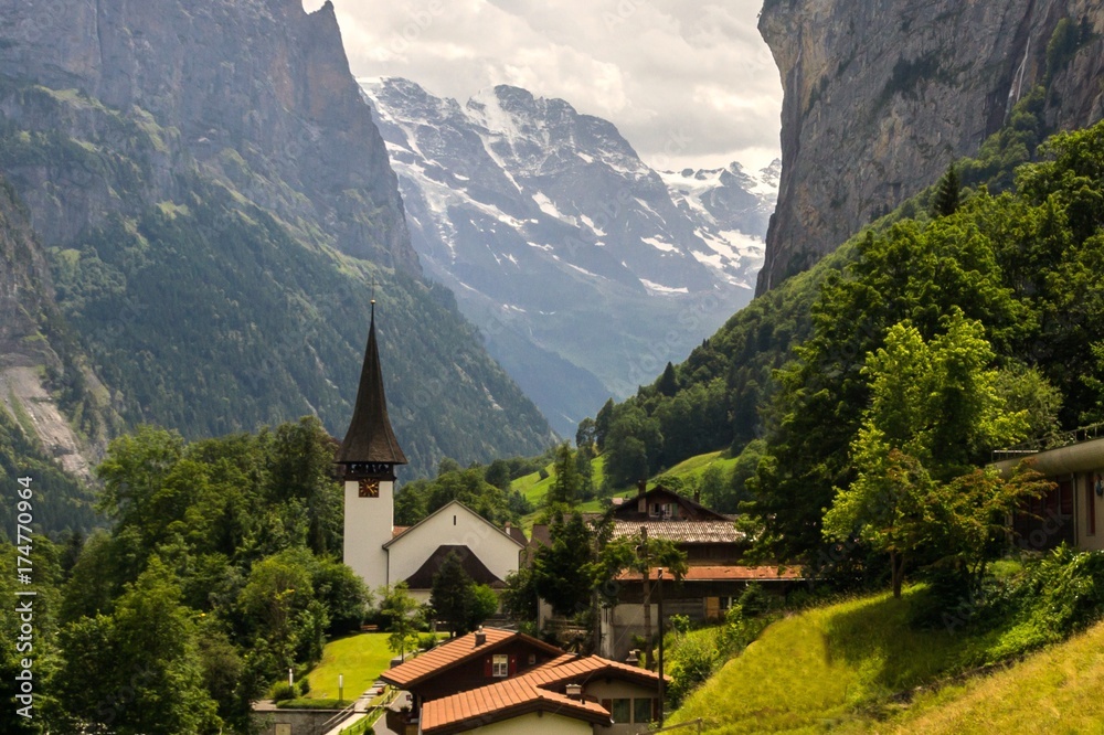 Lauterbrunnen valley in Switzerland in Alps