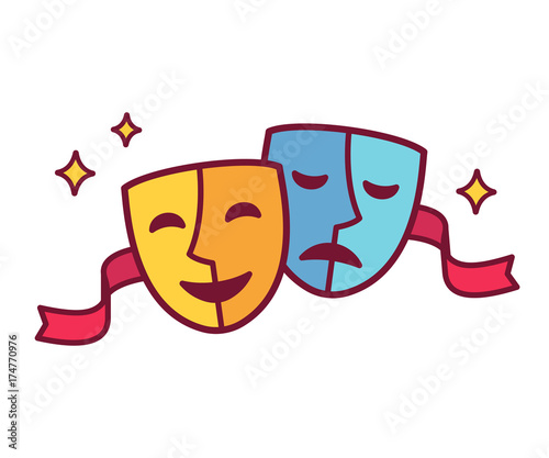 Comedy and tragedy theater masks