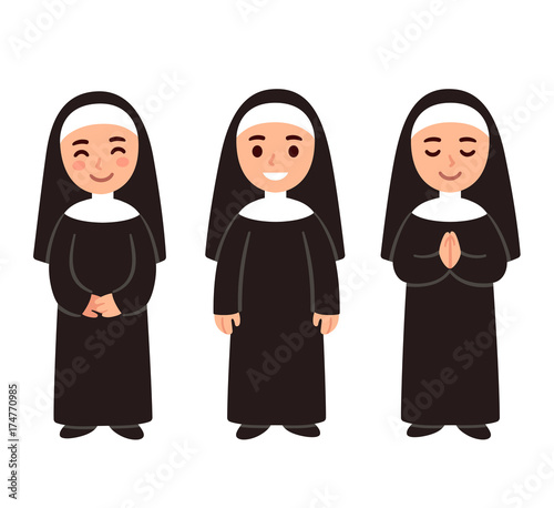 Cute cartoon nun set