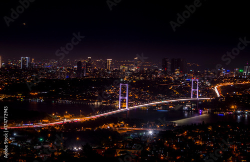 Magnificent night view of Istanbul from Camlica Hill