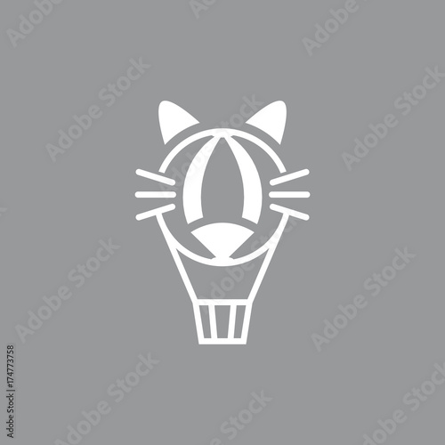 abstract cat balloon logo design