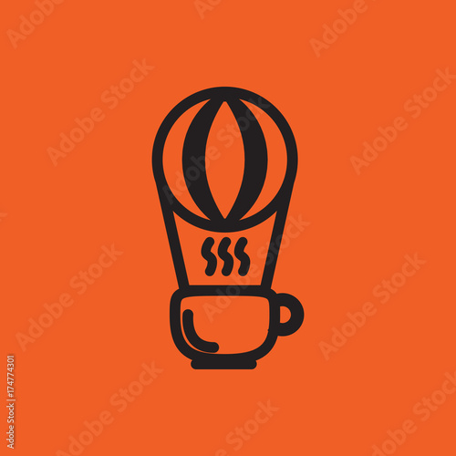 abstract coffee balloon logo design