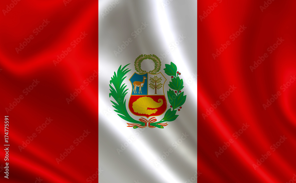 Naklejka premium Flag of Peru. Part of the series. 