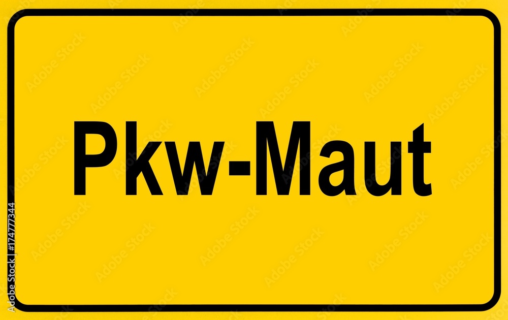 City limit sign, symbolic image for car toll City limit sign, symbolic image for car toll