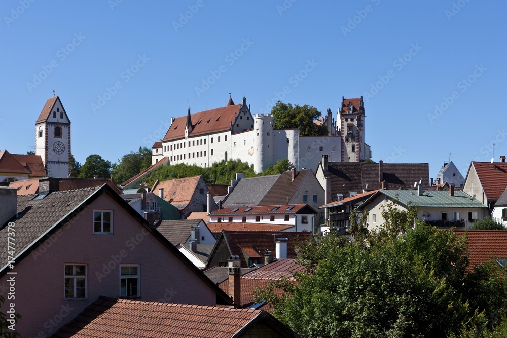 The monastery of St. Mang, a former Benedictine monastery in the diocese of Augsburg, Fuessen, Ostallgaeu, Allgaeu, Swabia, Bavaria, Germany, Europe, PublicGround, Europe
