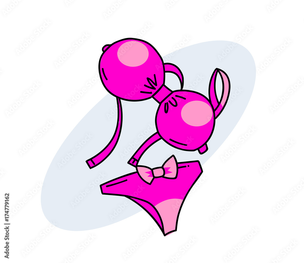 Women underwear cartoon hand drawn image. Original colorful artwork, comic  childish style drawing. Stock Vector | Adobe Stock