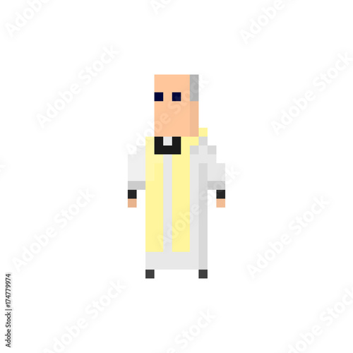 Pixel character priest for games and applications