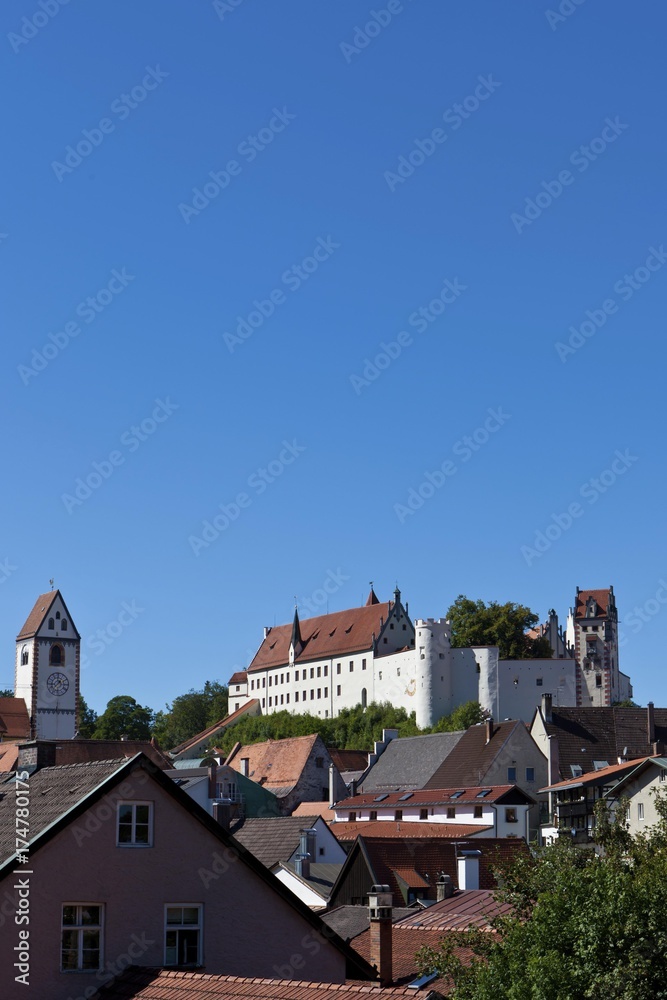 The monastery of St. Mang, a former Benedictine monastery in the diocese of Augsburg, Fuessen, Ostallgaeu, Allgaeu, Swabia, Bavaria, Germany, Europe, PublicGround, Europe