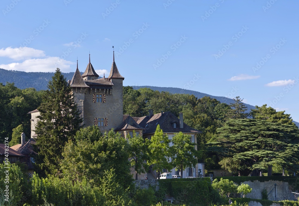 Chateau de Vaumarcus castle, Vaumarcus, Lake Neuchatel, Canton Neuchatel, Switzerland, Europe