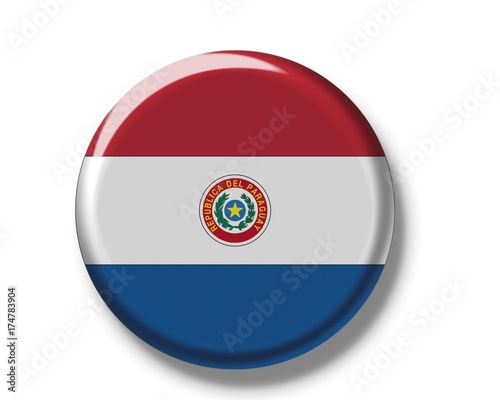 Free Download Button badge, flag of Paraguay - GFXLoad